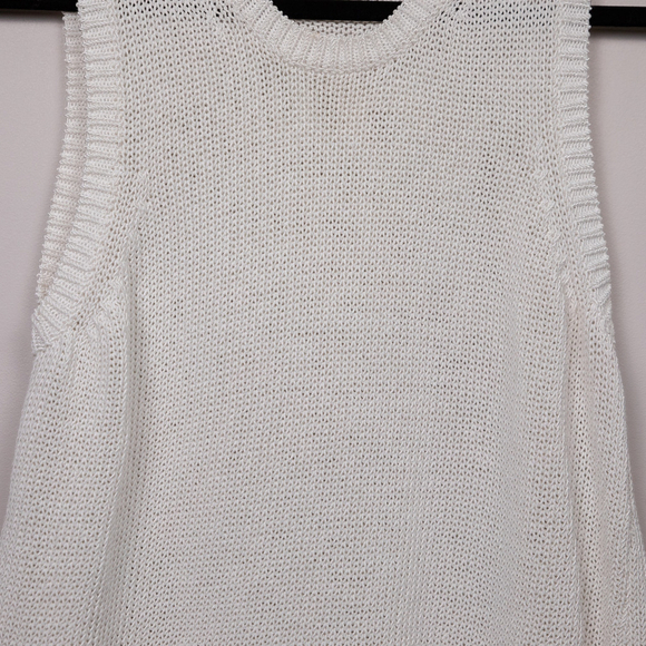 J. McLaughlin Alto white sleeveless sweater knit top-L - Picture 2 of 4